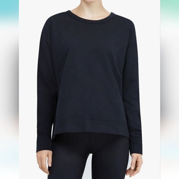 🐢 Nike Dri-Fit Navy Blue Versa Long Sleeve Open Back Sweatshirt Medium M - Picture 1 of 11